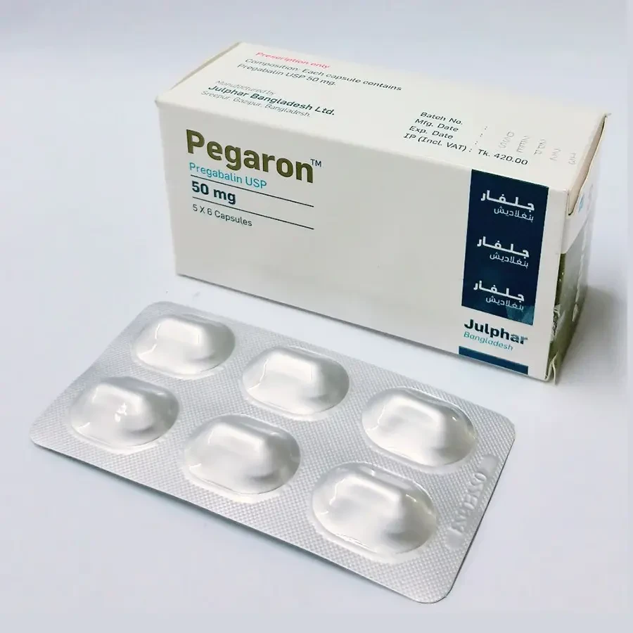 Pack Image: Pegaron 50 mg Capsule (5 x 6)