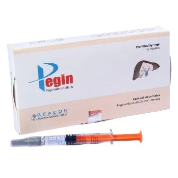 Pack Image: Pegin 180 mcg Injection (0.5 ml pre-filled syringe)