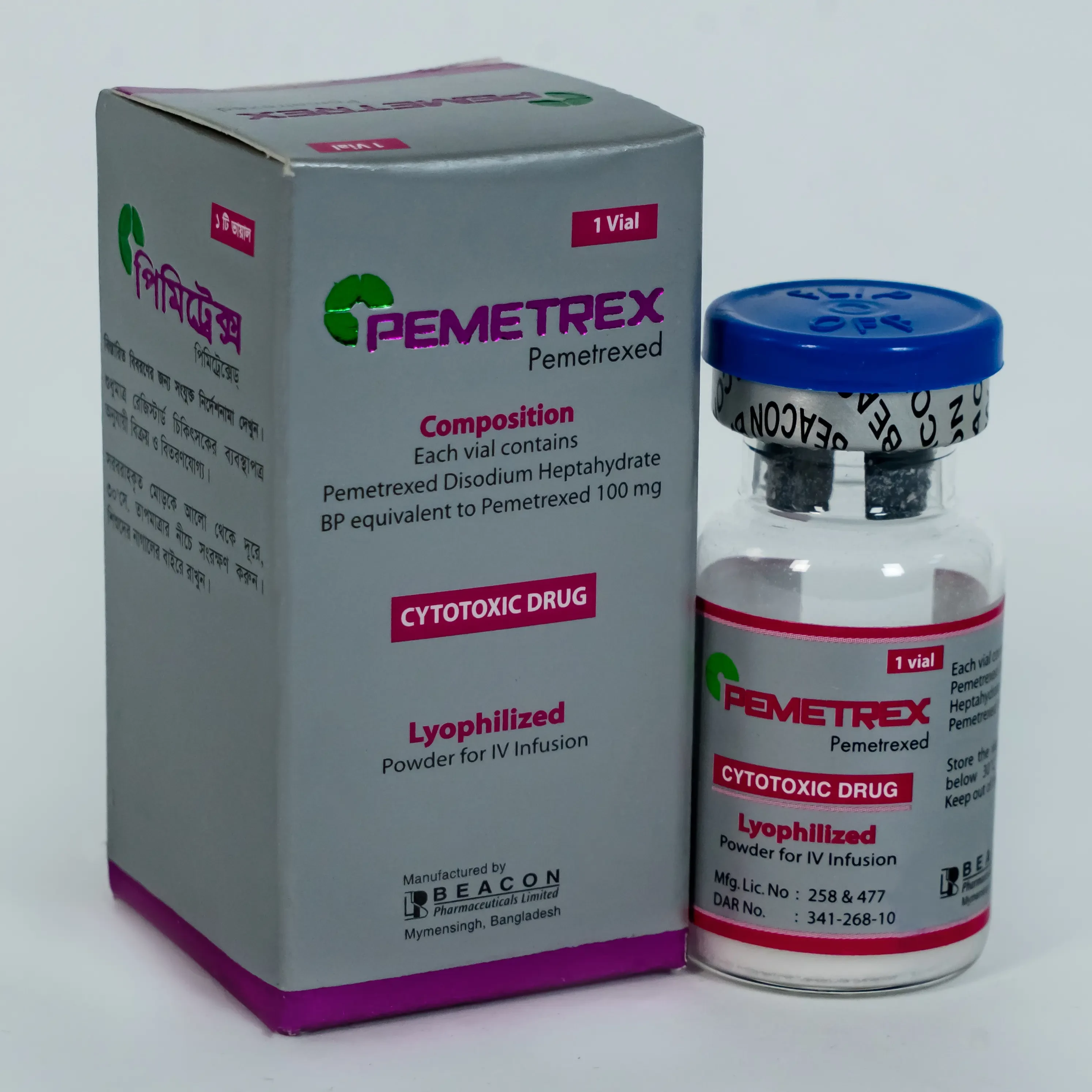 Pack Image: Pemetrex 100 mg Injection (100 mg vial)