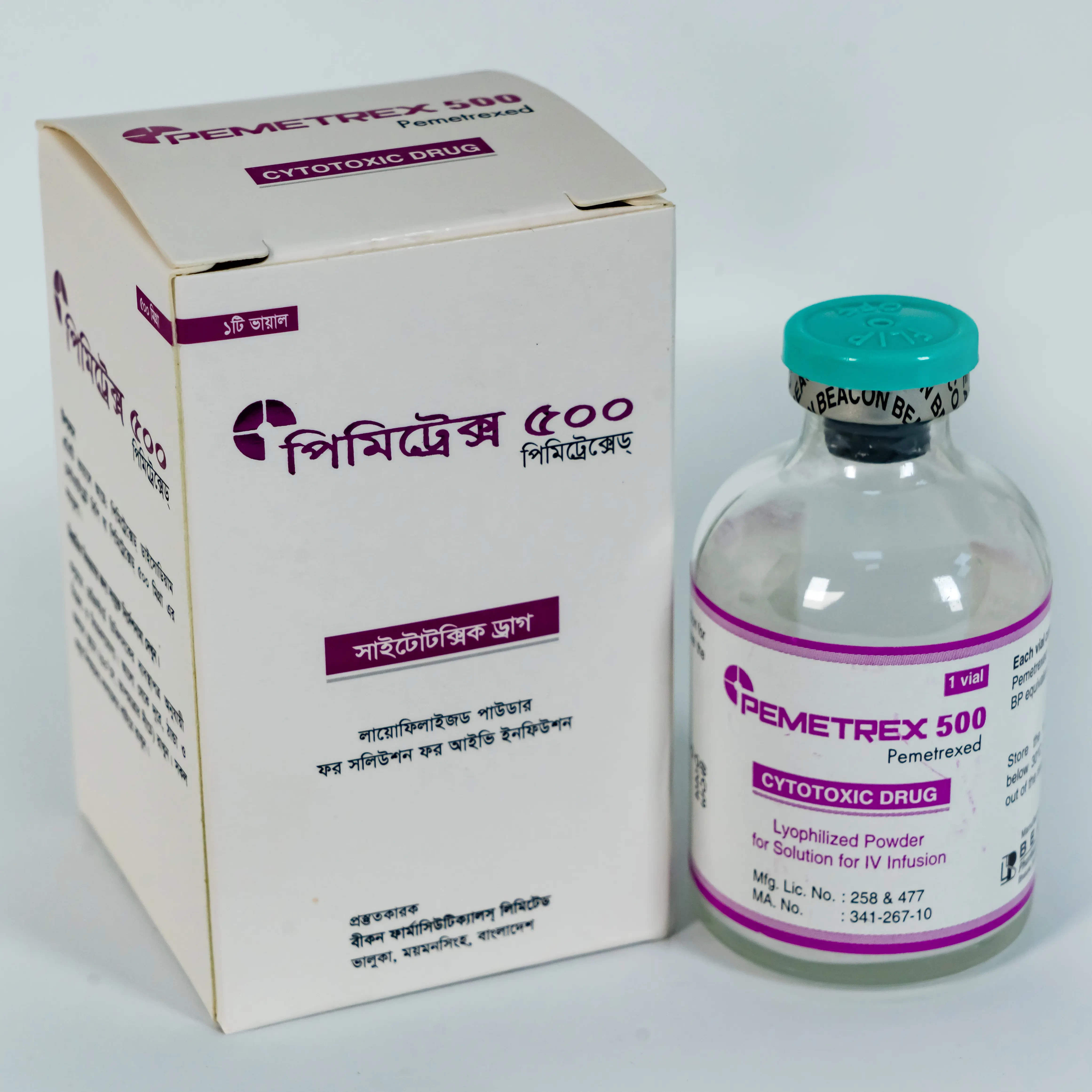 Pack Image: Pemetrex 500 mg Injection (500 mg vial)
