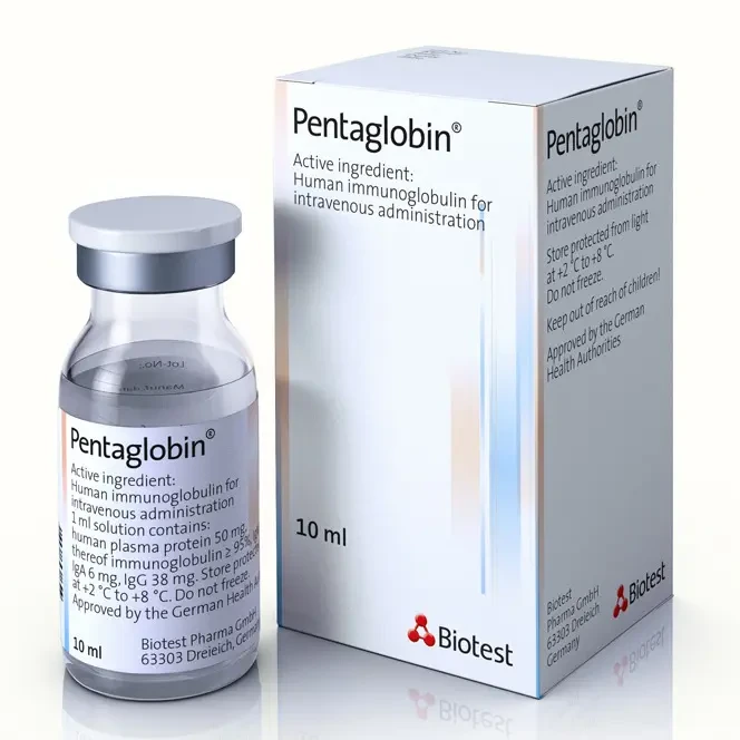 Pack Image: Pentaglobin 500 mg Injection (10 ml vial)