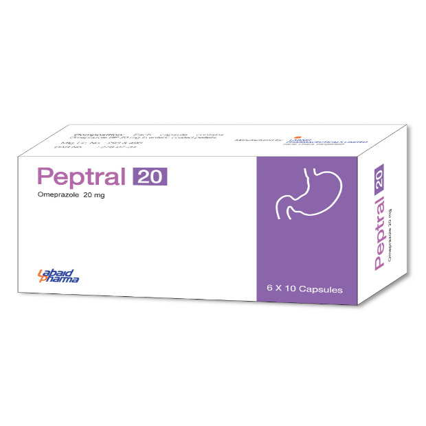 Pack Image: Peptral 20 mg Capsule (6 x 10)