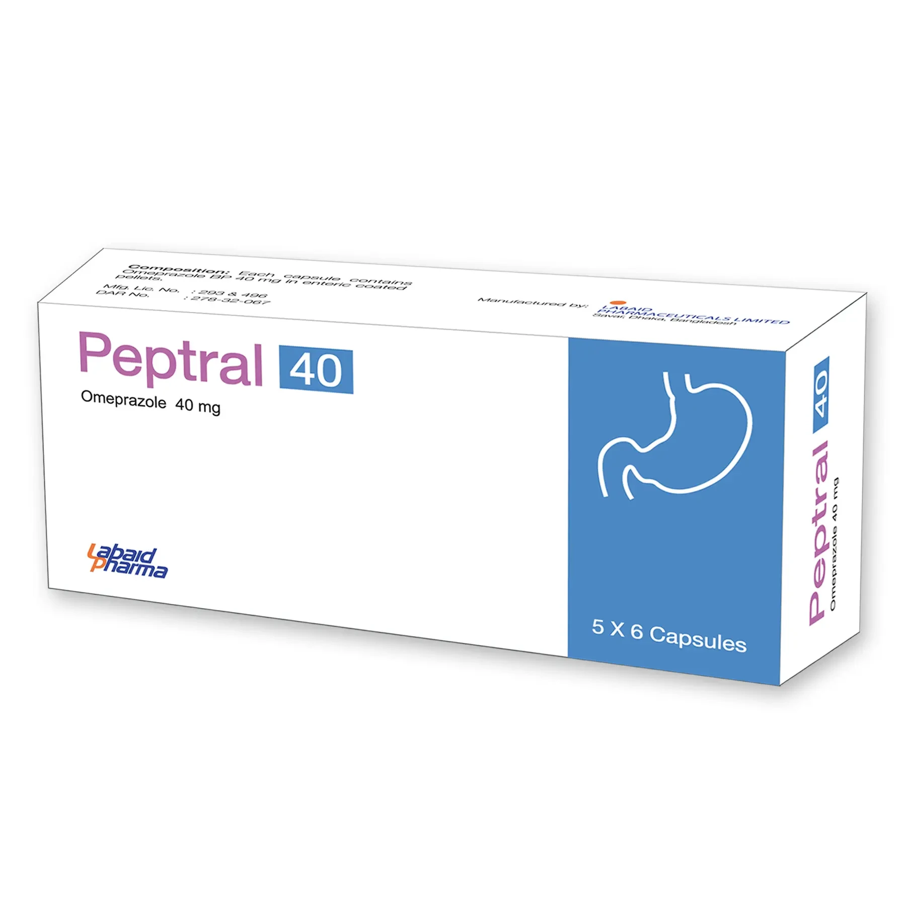 Pack Image: Peptral 40 mg Capsule (5 x 6)