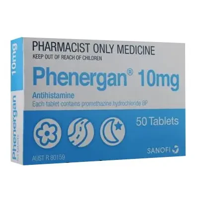 Pack Image: Phenergan 10 mg Tablet (50 x 10)