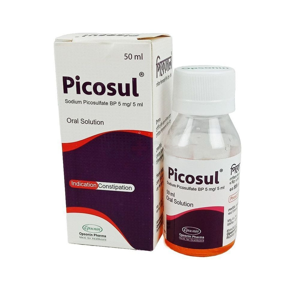 Pack Image: Picosul 5 mg Oral Solution (50 ml bottle)