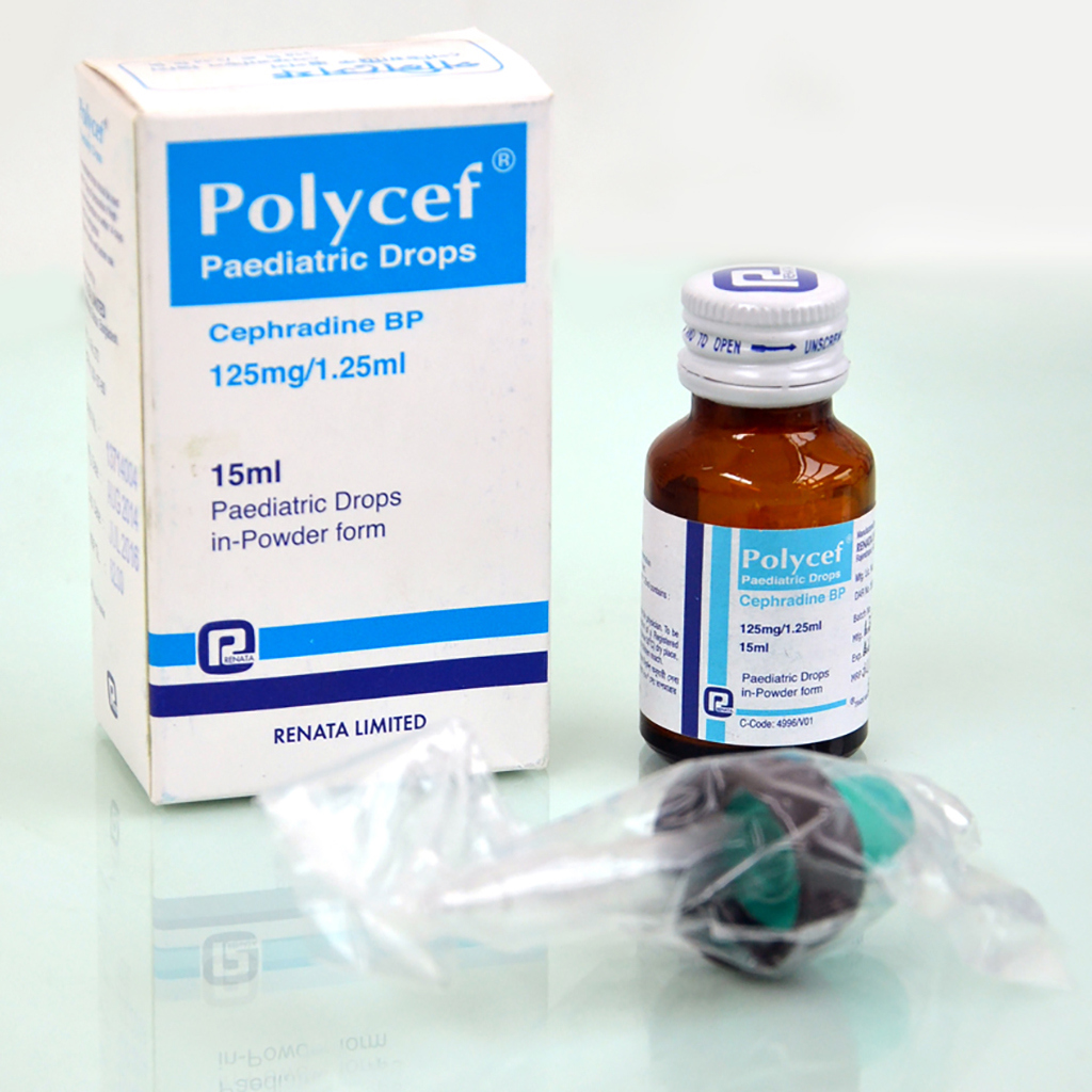 Pack Image: Polycef 125 mg Pediatric Drop (15 ml bottle)