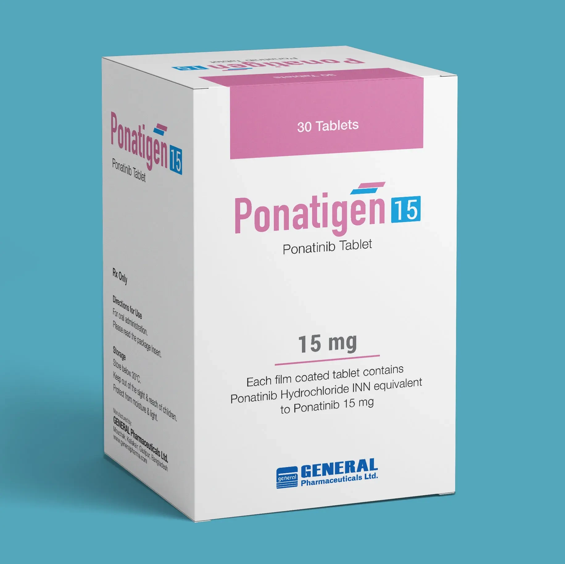 Pack Image: Ponatigen 15 mg Tablet (1 x 30)
