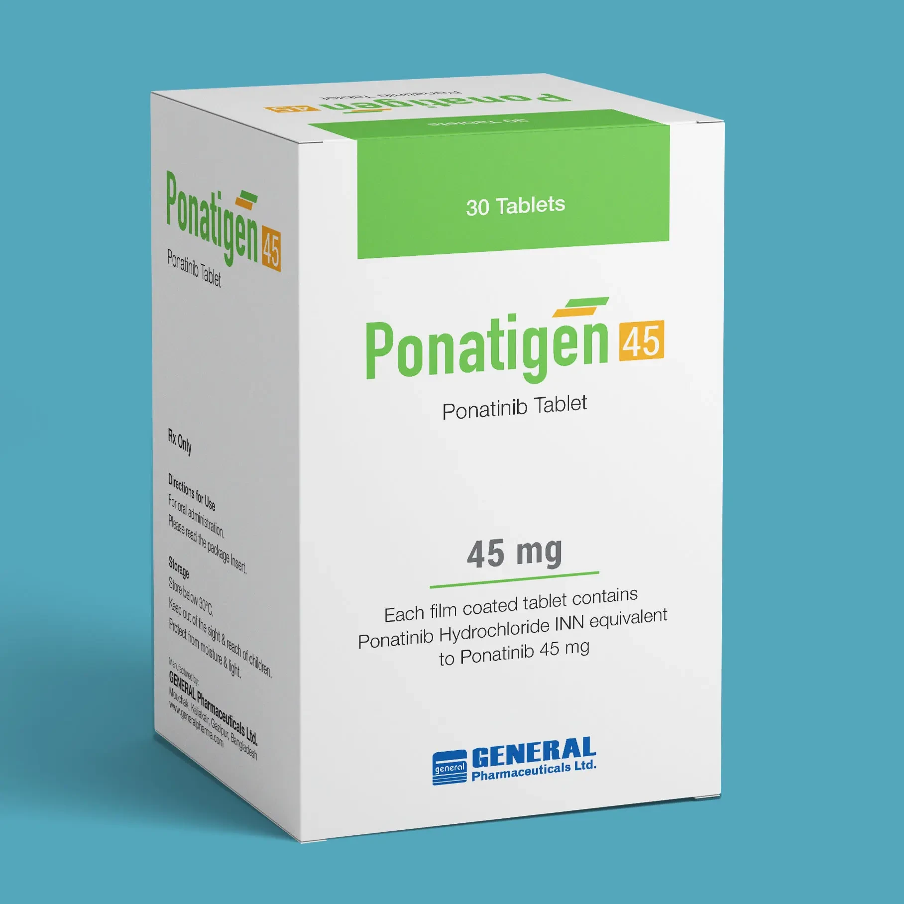 Pack Image: Ponatigen 45 mg Tablet (1 x 30)