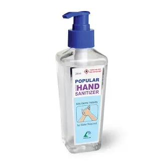 Pack Image: Popular Hand Sanitizer 75% 0.125% Hand Rub (200 ml bottle)