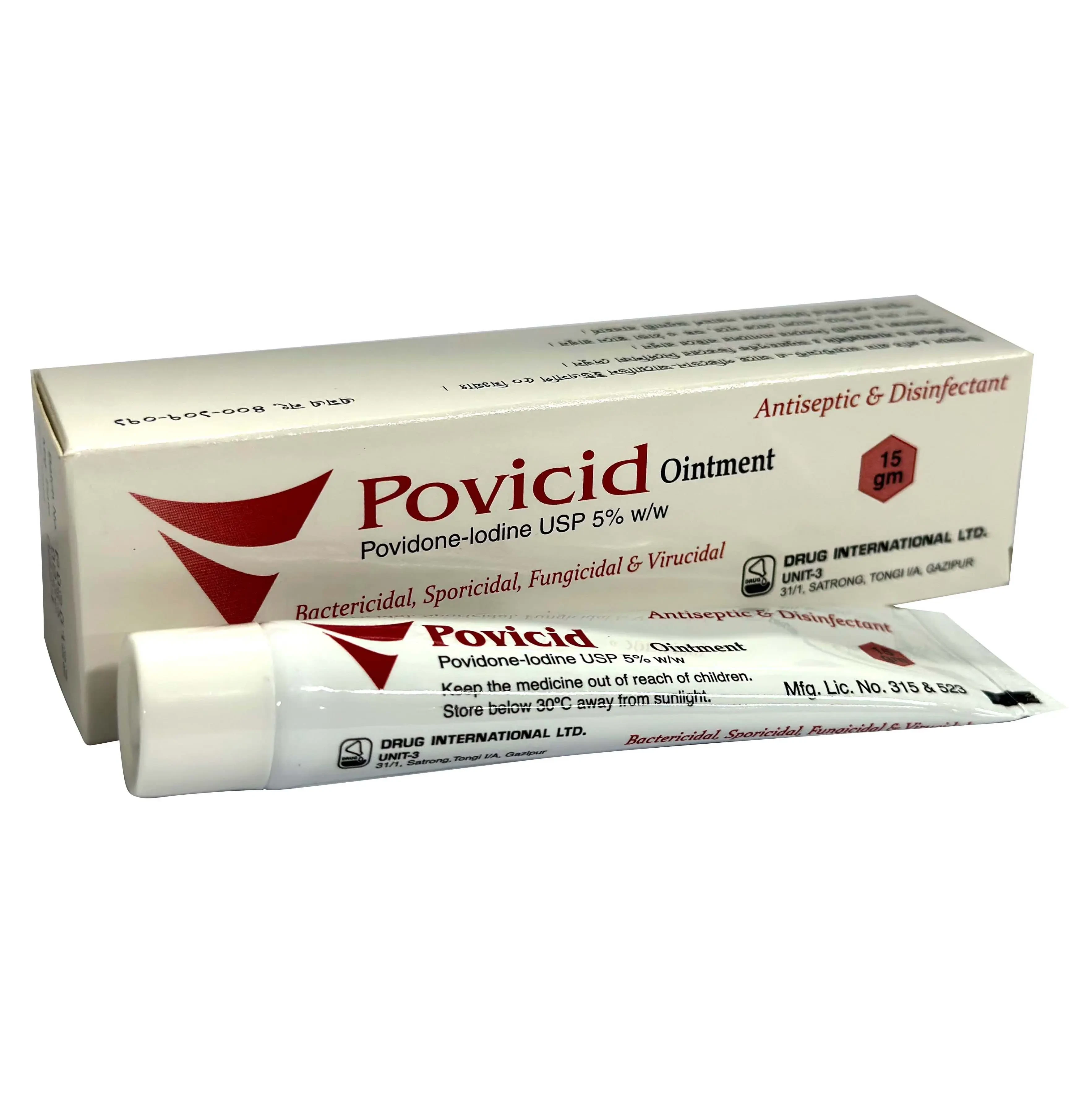 Pack Image: Povicid 5% w Ointment (15 gm tube)