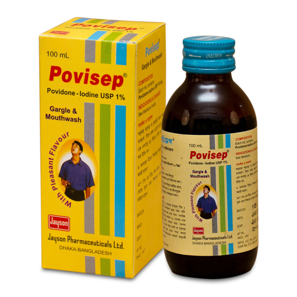 Pack Image: Povisep 1% w Mouthwash (100 ml bottle)