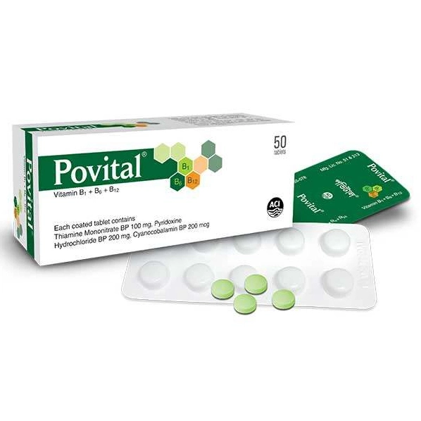 Pack Image: Povital 100 mg Tablet (5 x 10)