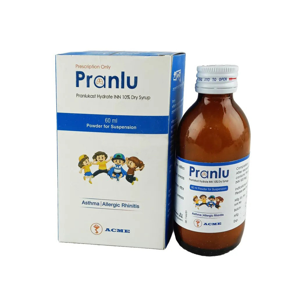 Pack Image: Pranlu 100 mg Suspension (60 ml bottle)