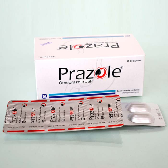 Pack Image: Prazole 20 mg Capsule (5 x 14)