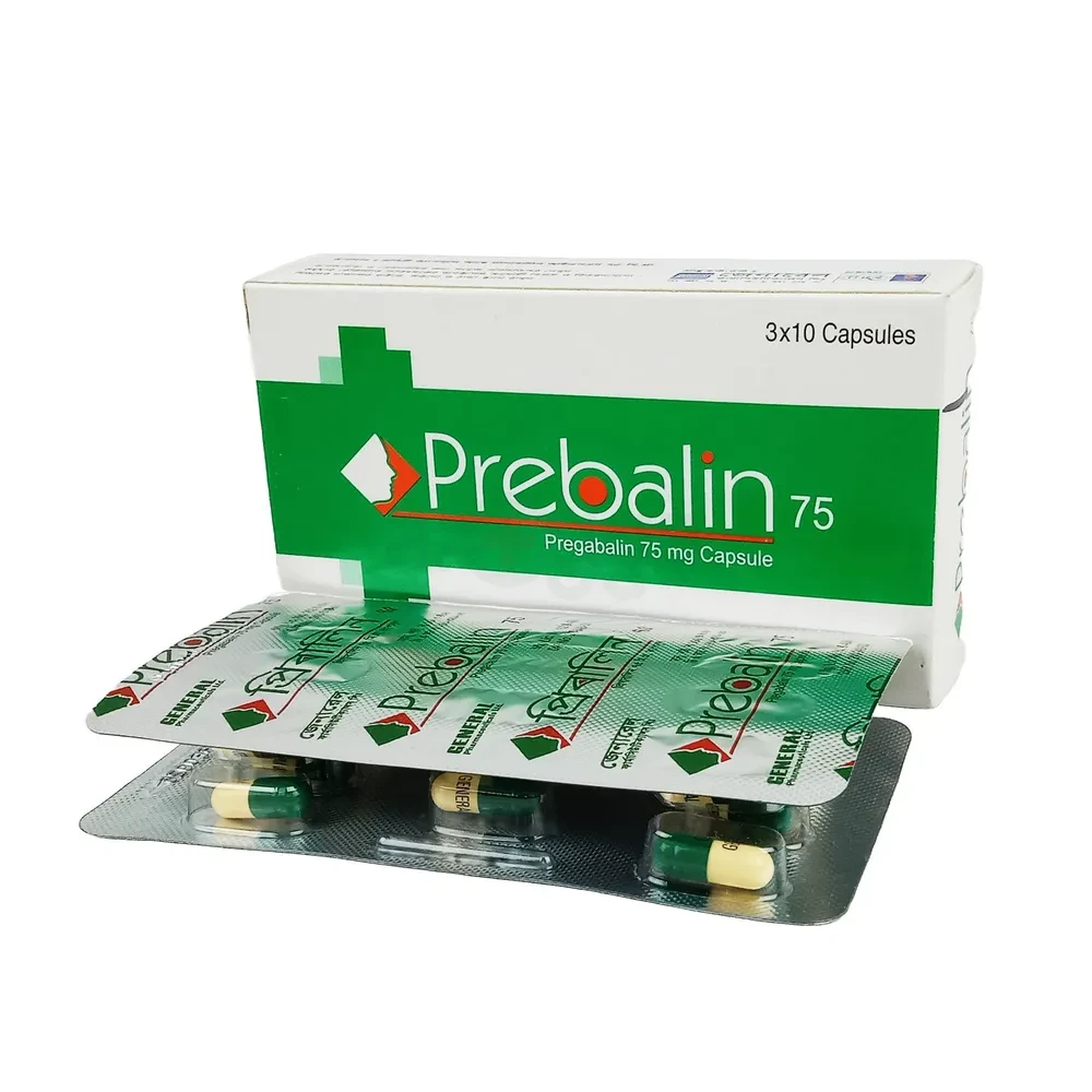 Pack Image: Prebalin 75 mg Capsule (3 x 10)