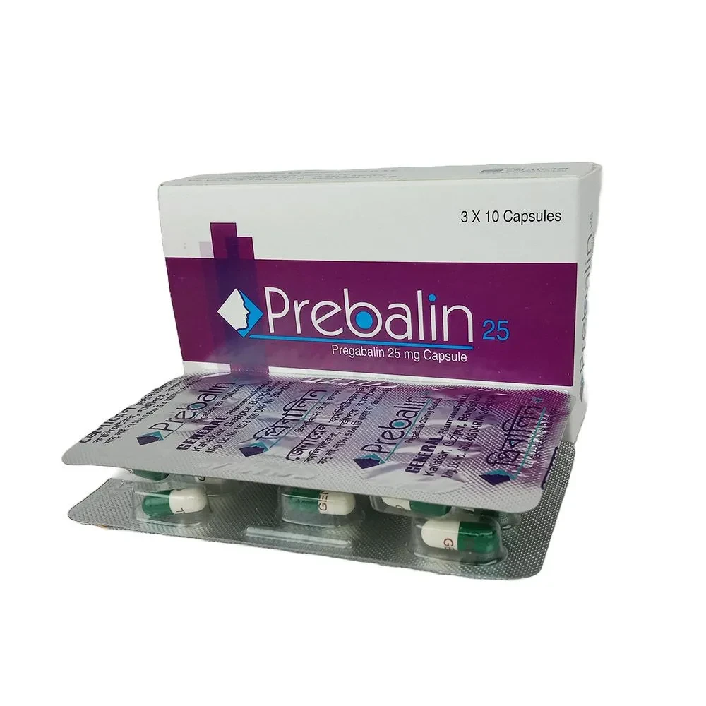 Pack Image: Prebalin 25 mg Capsule (3 x 10)