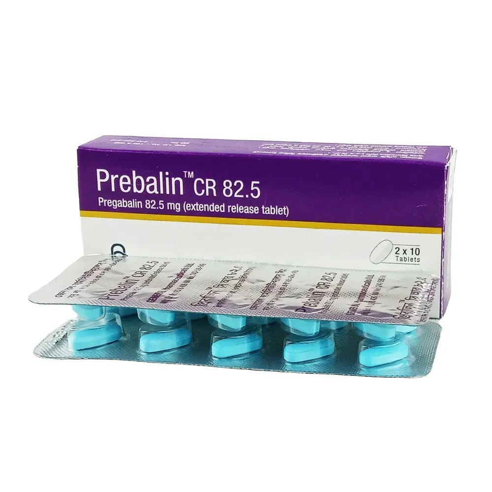Pack Image: Prebalin CR 82.5 mg Tablet (2 x 10)