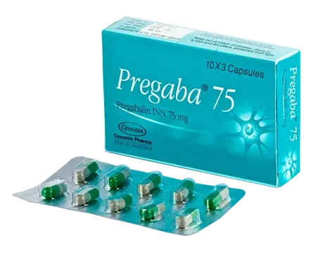 Pack Image: Pregaba 75 mg Capsule (3 x 10)