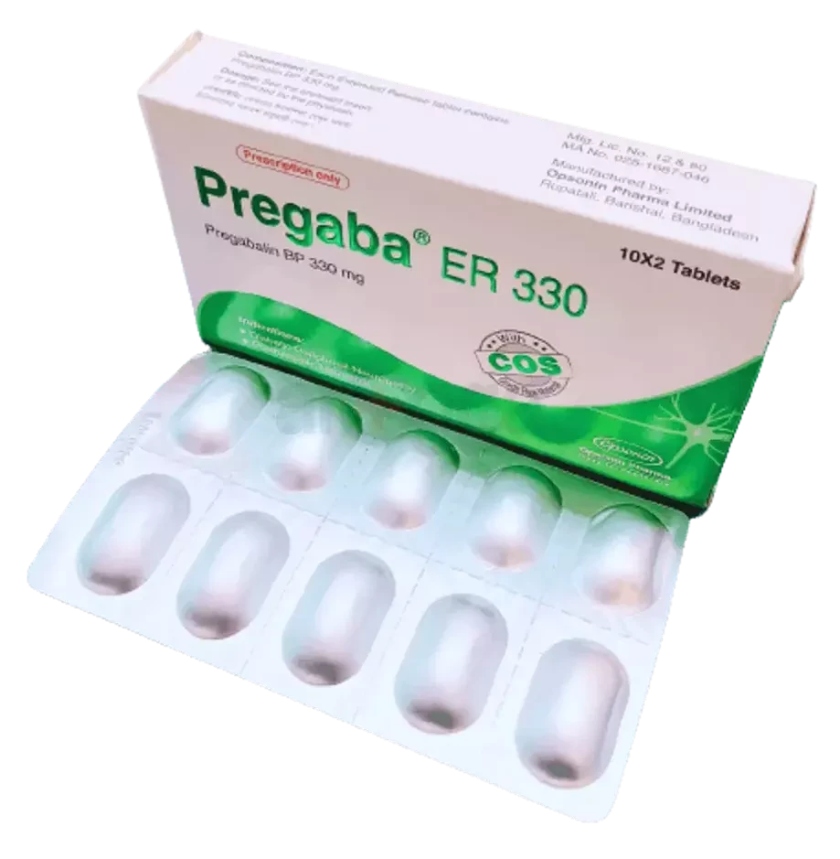 Pack Image: Pregaba ER 330 mg Tablet (2 x 10)