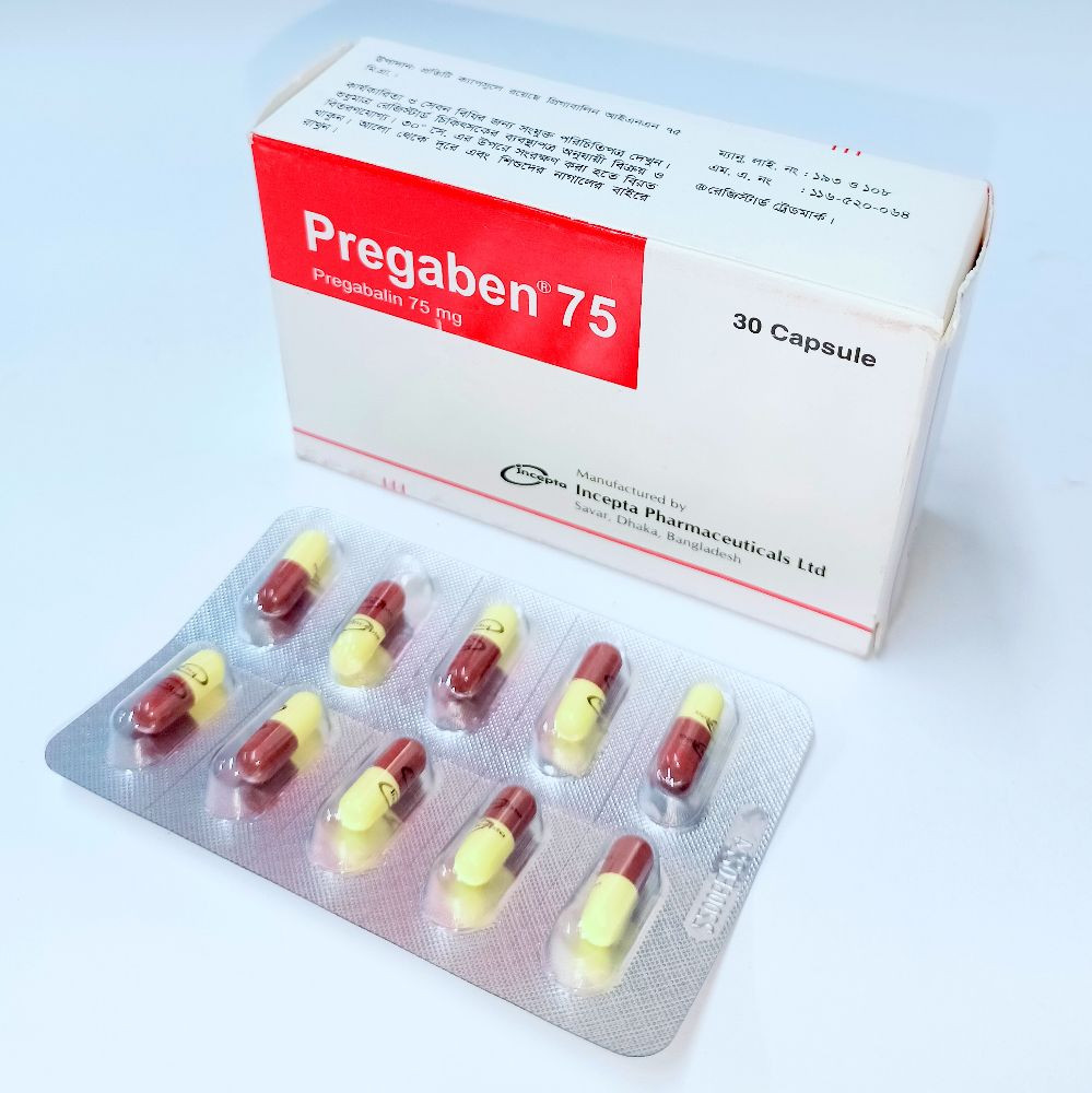 Pack Image: Pregaben 75 mg Capsule (3 x 10)