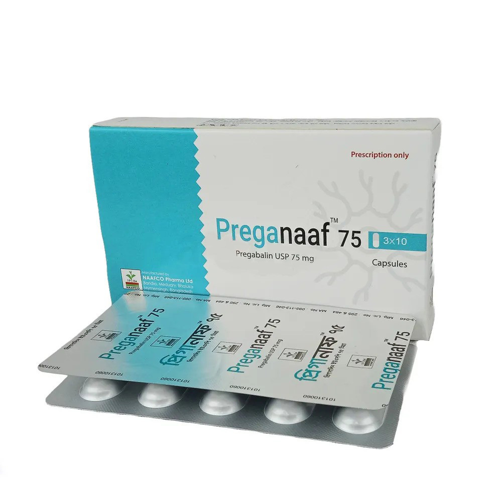 Pack Image: Preganaaf 75 mg Capsule (3 x 10)