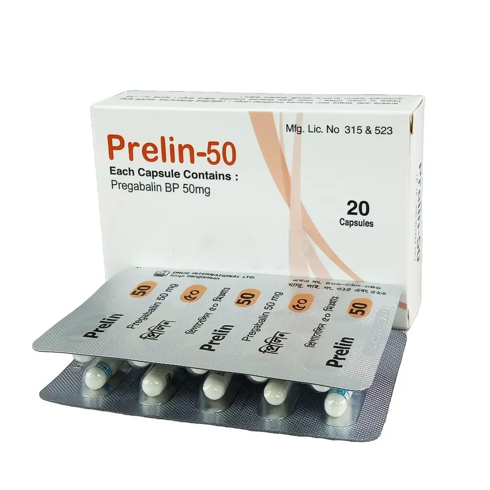 Pack Image: Prelin 50 mg Capsule (2 x 10)