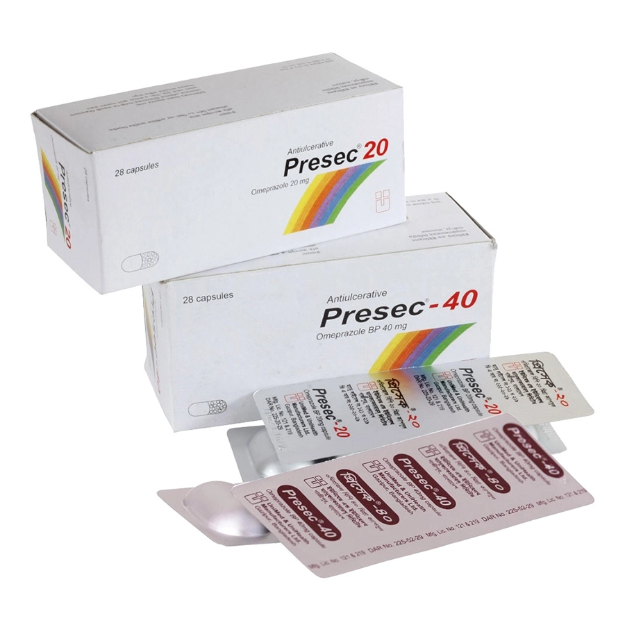 Pack Image: Presec 20 mg Capsule (7 x 4)