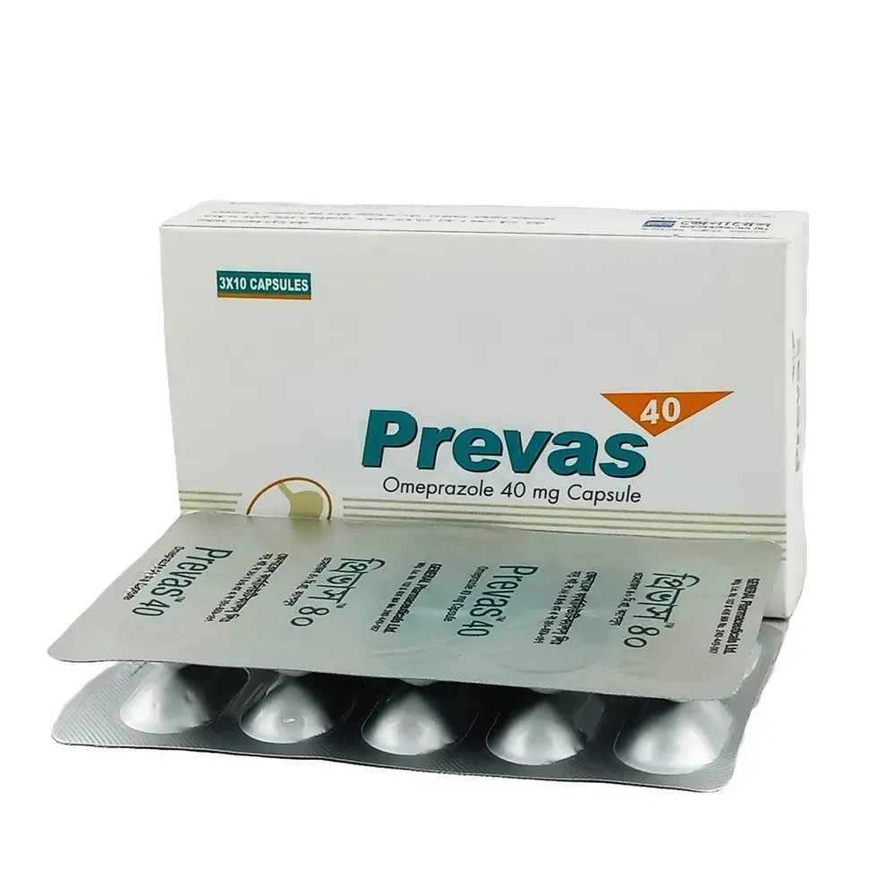 Pack Image: Prevas 40 mg Capsule (3 x 10)
