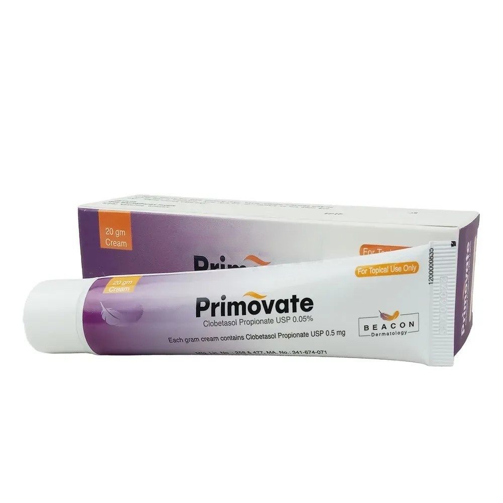Pack Image: Primovate 0.05% Cream (20 gm tube)