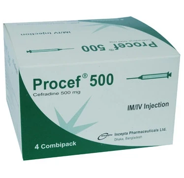 Pack Image: Procef 500 mg Injection (500 mg vial)