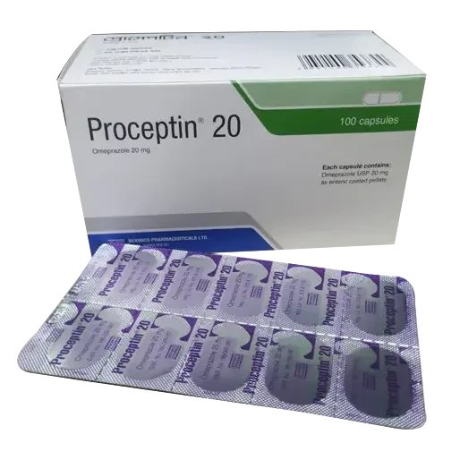 Pack Image: Proceptin 20 mg Capsule (10 x 10)
