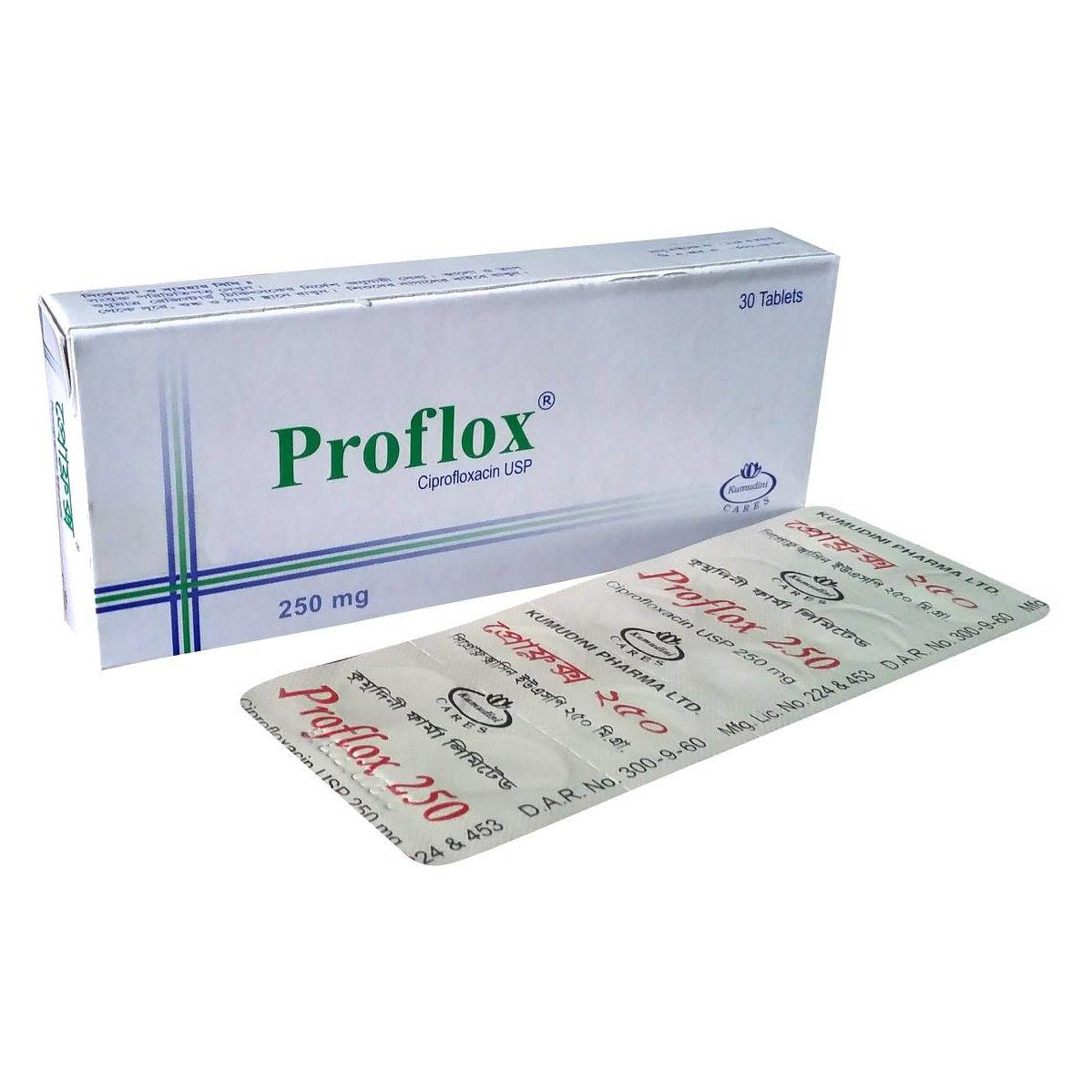 Pack Image: Proflox 250 mg Tablet (3 x 10)
