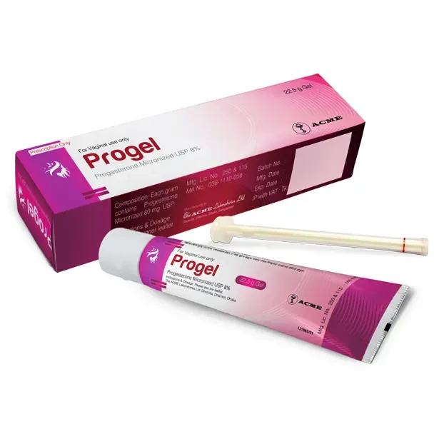 Pack Image: Progel 8% Vaginal Gel (22.5 gm tube & applicator)
