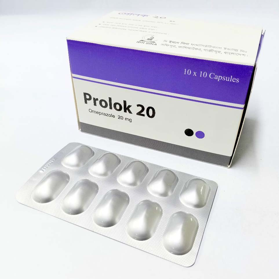 Pack Image: Prolok 20 mg Capsule (10 x 10)