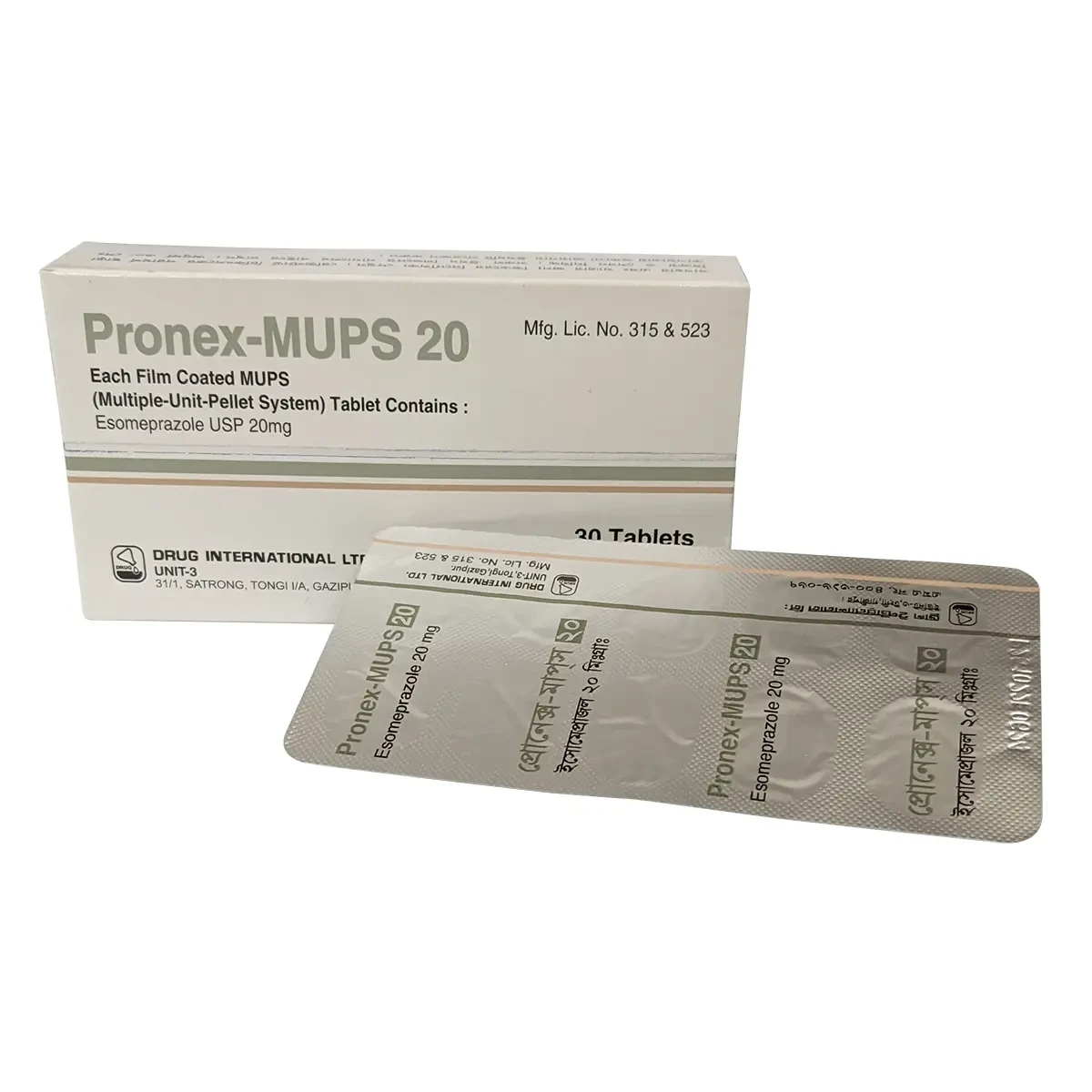 Pack Image: Pronex-MUPS 20 mg Tablet (3 x 10)