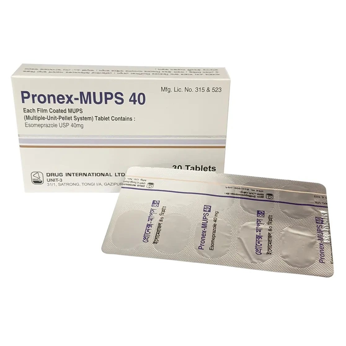 Pack Image: Pronex-MUPS 40 mg Tablet (3 x 10)