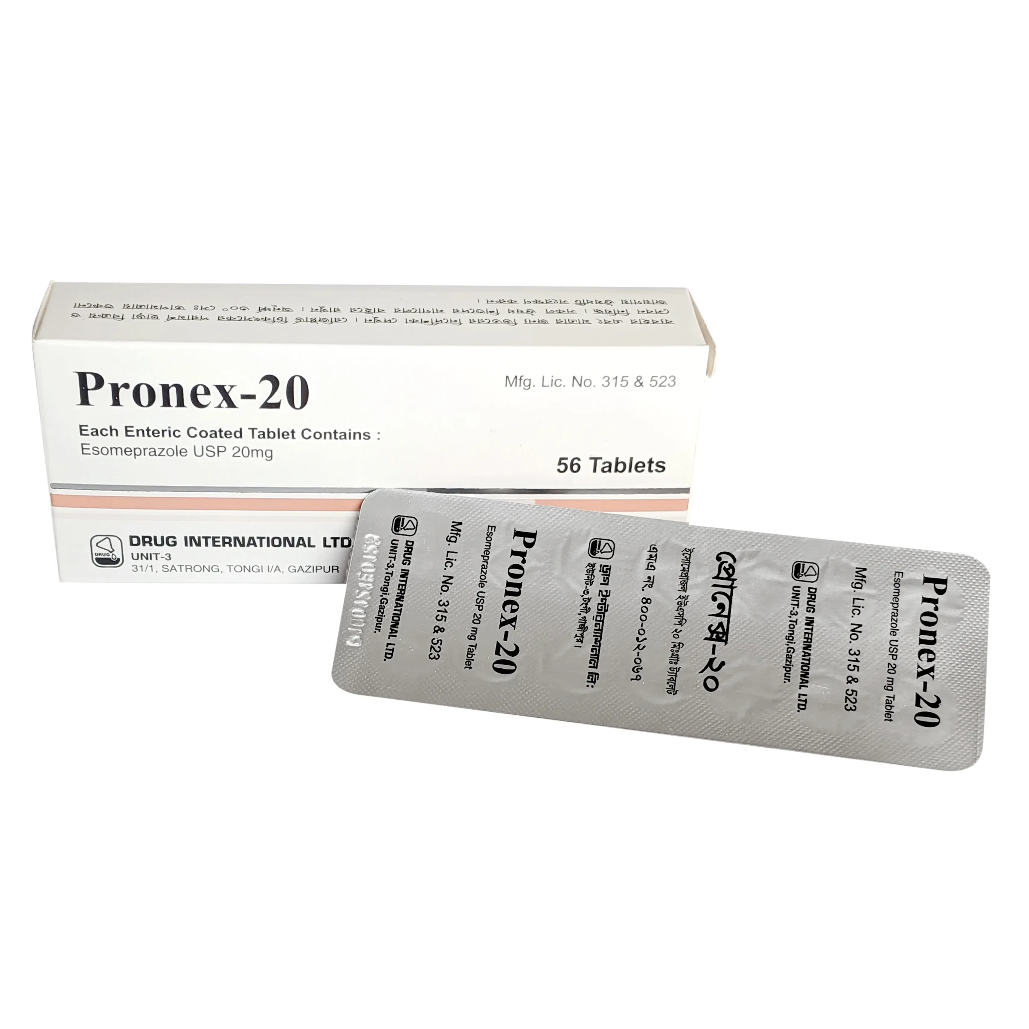 Pack Image: Pronex 20 mg Tablet (4 x 14)