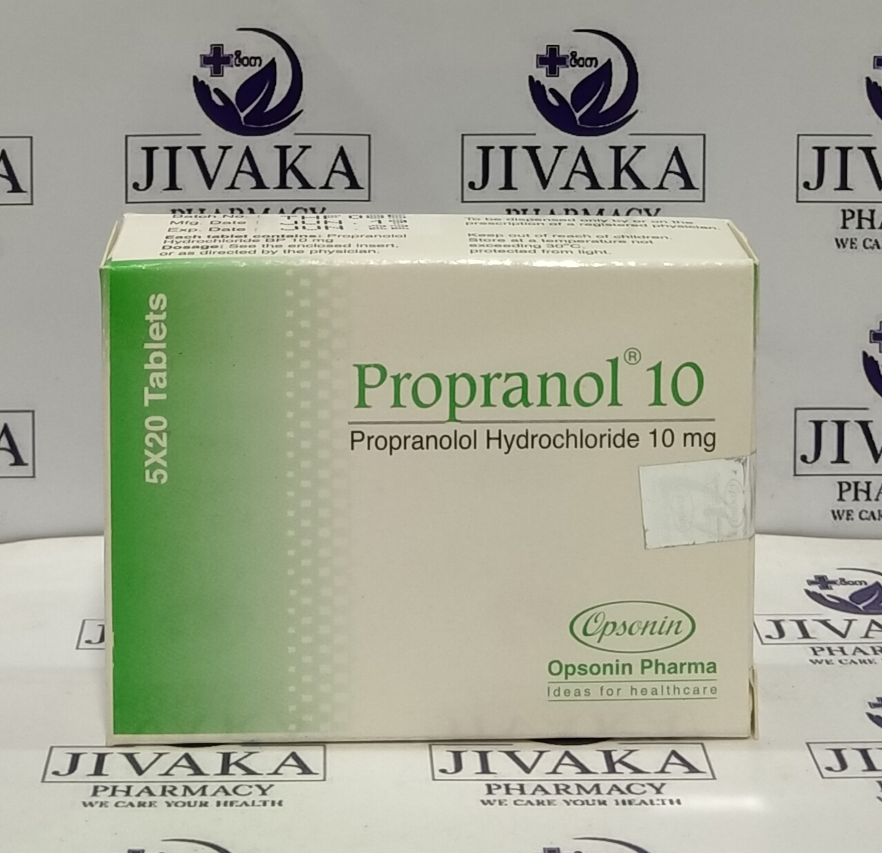Pack Image: Propranol 10 mg Tablet (10 x 20)