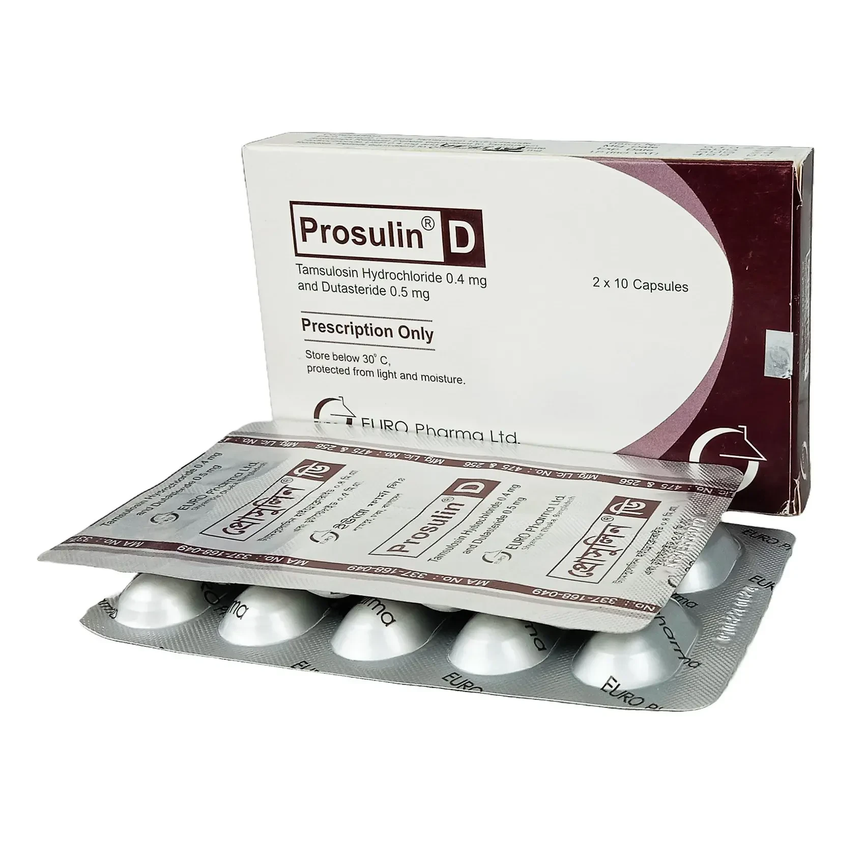 Pack Image: Prosulin-D 0.4 mg Capsule (2 x 10)