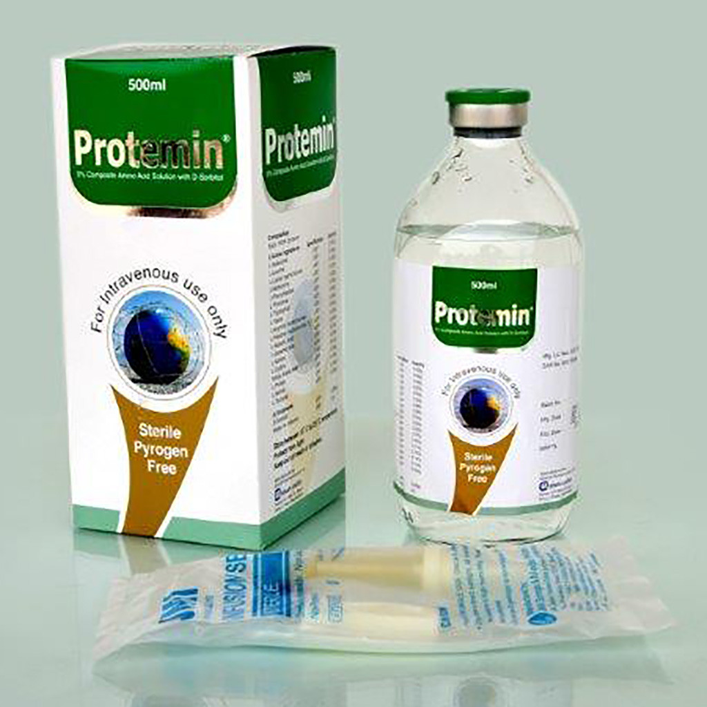 Pack Image: Protemin 5% Injection (500 ml bottle)