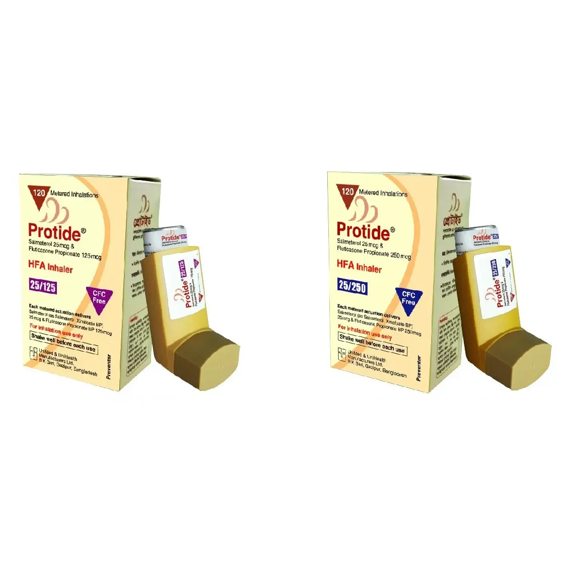 Pack Image: Protide (25 mcg Inhaler (120 metered doses)