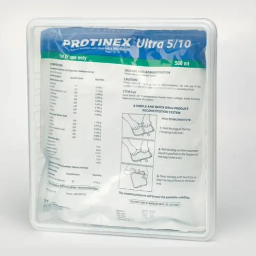 Pack Image: Protinex Ultra 5% 10% Injection (500 ml bottle)