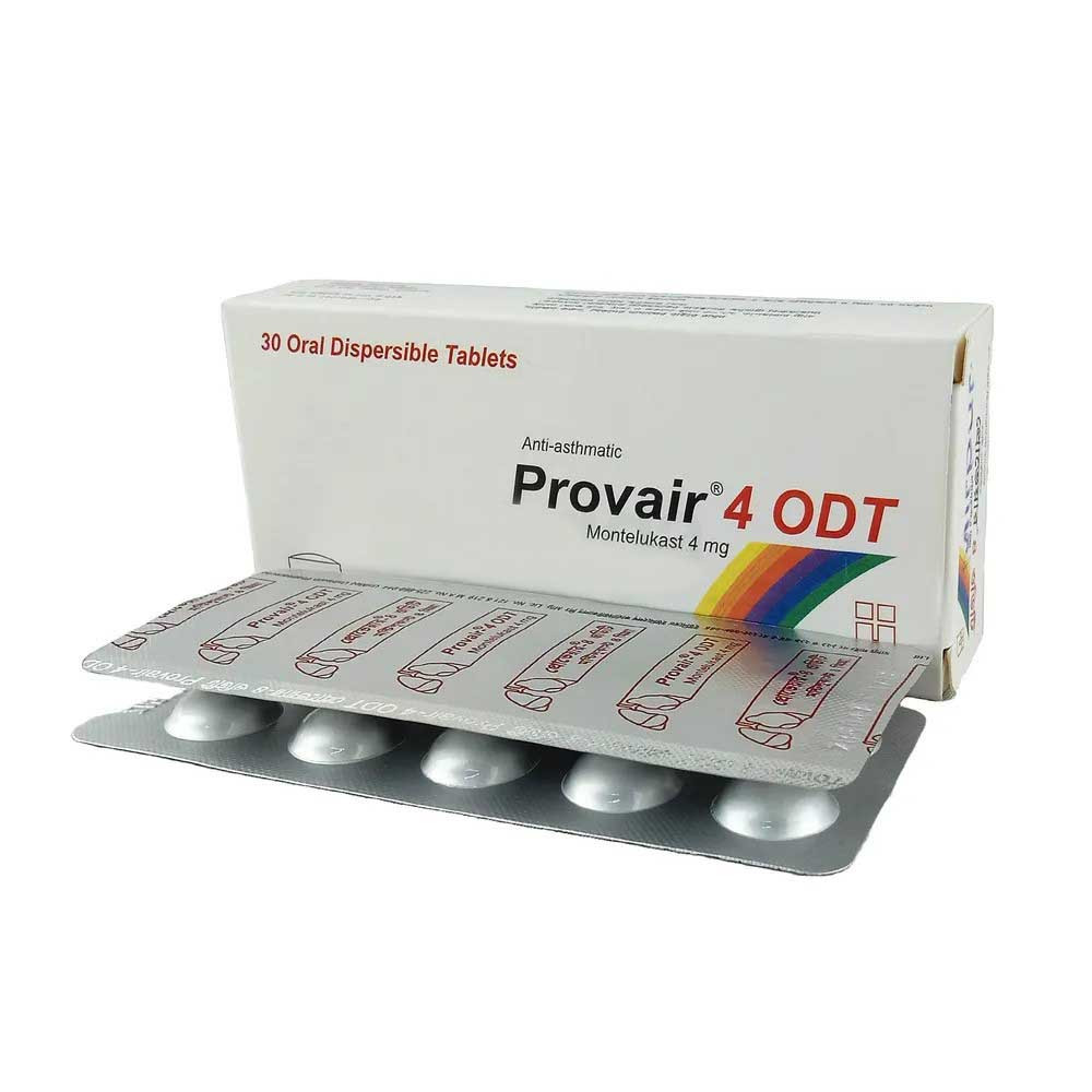 Pack Image: Provair ODT 4 mg Tablet (3 x 10)