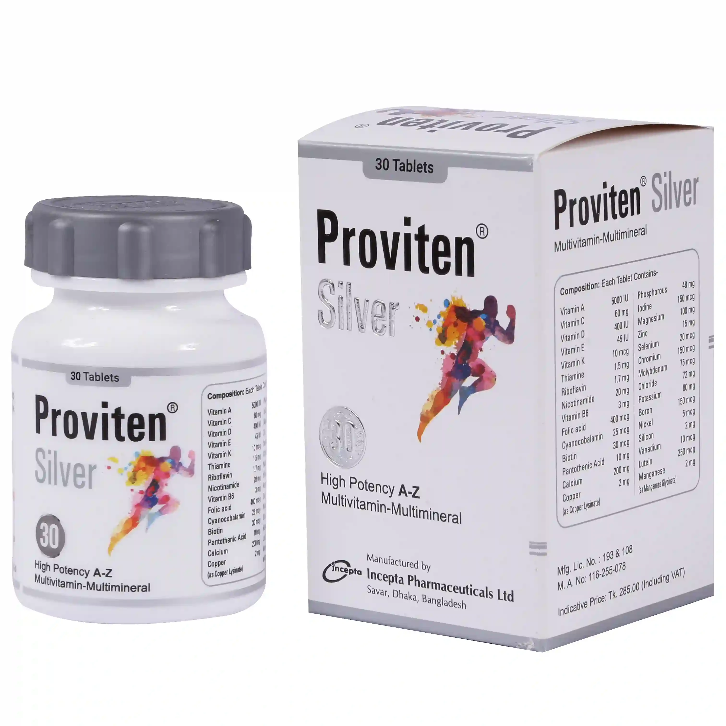 Pack Image: Proviten Silver Tablet (1 x 30)