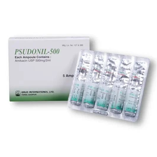 Pack Image: Psudonil 500 mg Injection (2 ml ampoule)