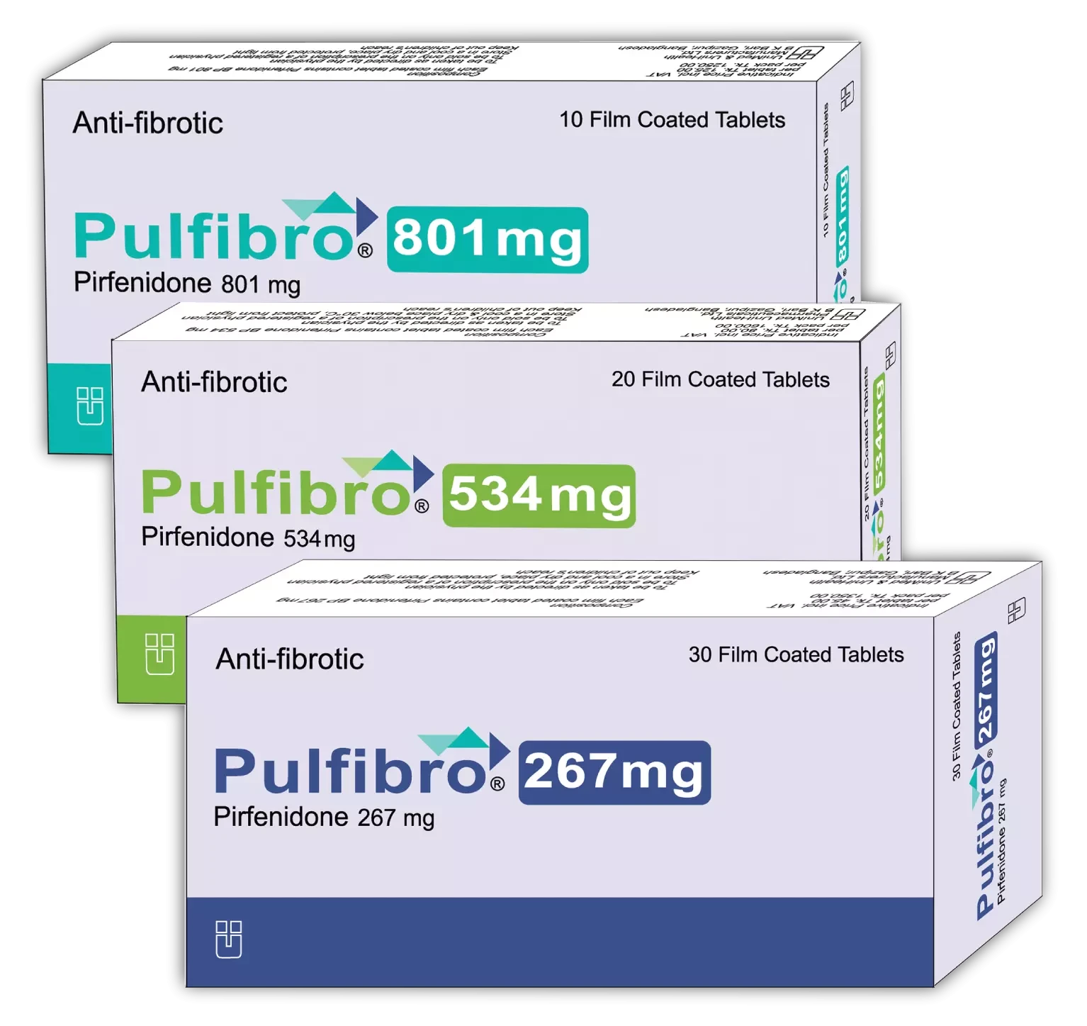 Pack Image: Pulfibro 267 mg Tablet (3 x 10)