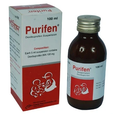Pack Image: Purifen 100 mg Suspension (100 ml bottle)