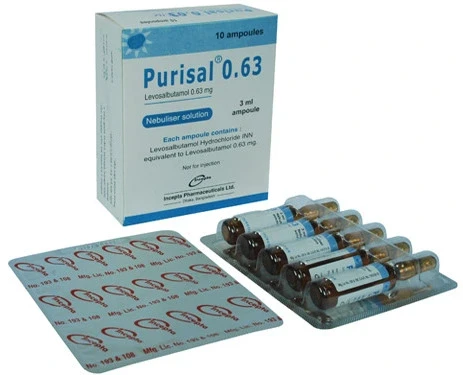 Pack Image: Purisal 0.63 mg Respirator Solution (3 ml ampoule)