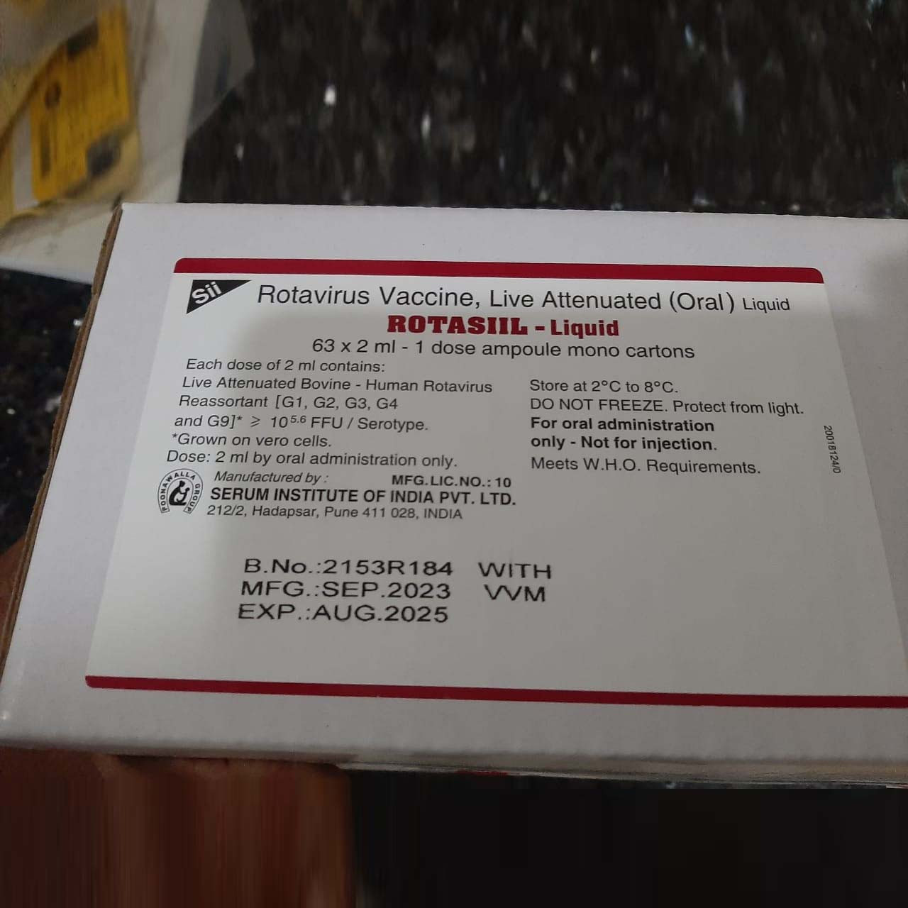 Pack Image: ROTASIIL 2 ml Suspension (1 pre-filled oral applicator)