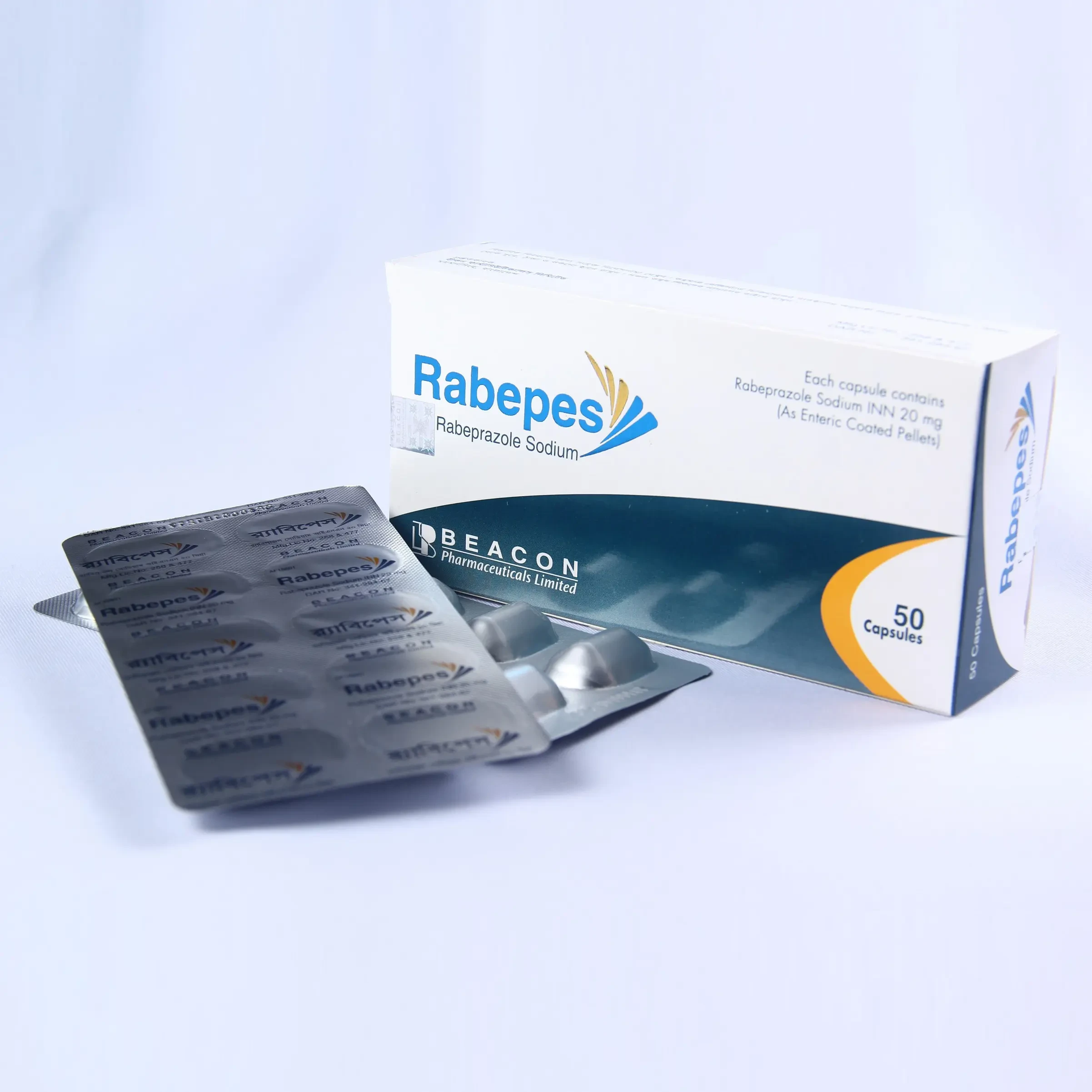 Pack Image: Rabepes 20 mg Capsule (5 x 10)